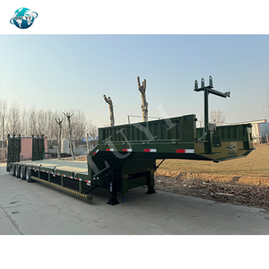 Rampa de suspensión neumática de 4 ejes, remolques de camiones, semirremolque de plataforma de carga baja nuevo de 60 toneladas, semirremolque de transporte de cama baja, semirremolque de camión - Product Image 3