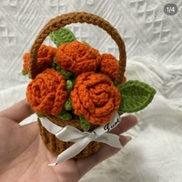 Kit de Matériel de Tricot Fait Main pour Décoration Murale : Pendentif Bouquet de Roses et Fleurs au Crochet Personnalisable DIY