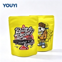 Sachets Mylar personnalisés imprimés 3,5g, finition mate, pour chewing-gum, emballage plastique anti-odeur, pochette refermable à fermeture éclair pour snacks et noix