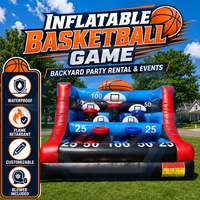 Jeu de basket gonflable commercial pour enfants avec souffleur, idéal pour les événements extérieurs, festivals, fêtes et locations de jeux sportifs de carnaval