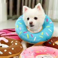 Collier de protection pour animaux de compagnie (chien, chat) en forme de donut, anti-morsure, motif imprimé, en polyester, pour la protection des petits animaux