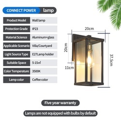 Đèn Tường Ngoài Trời Không Thấm Nước IP65 Hành Lang Đèn Thích Hợp Cho Bên Ngoài Bức Tường Lối đi Sân Vườn Đèn - Product Image 6
