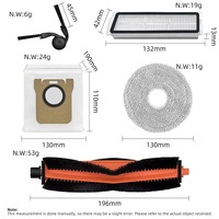 Kit de Repuesto Compatible con Xiaomi H50 OV43GL/ Xiaomi H50 PRO OV42GL/ Xiaomi Mijia 5C OV42CN: Cepillo Giratorio, Filtro, Mopa y Bolsa para Polvo