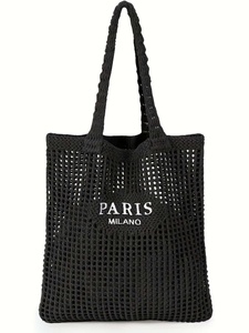 Bolso Tote de Malla Estilo Normcore Unisex Paris Milano con Asa Suave, Gran Capacidad, Portátil, para Accesorios de Natación - Product Image 6