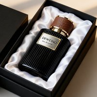 Vente Flash Flacon de Parfum Unique Rectangle Rayures Verticales Étiquettes Flacon de Parfum en Verre 100ML Flacon de Parfum Vide avec Boîte