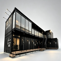 SKYLINE Maison conteneur modulaire démontable à deux étages de 20 pieds et 40 pieds, cabine, café, bar, restaurant, salle de sport, hôtel, bâtiment commercial