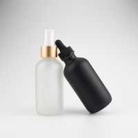 1 oz 2 oz 3 oz 4 oz 30ml 60ml 120ml cosmétique noir givré cosmétique boston verre rond huile fine brume pompe vaporisateur bouteilles