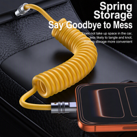 Câble de charge et de données rétractable en spirale USB-C vers USB-C 100W, extensible pour voiture, téléphone et ordinateur portable - Vente en gros