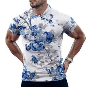 Bouton Slim Fit pour polos Tissu tricoté respirant Short Length XL Size Blank Design and Print Pattern Decoration pour hommes - Product Image 2