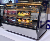 Vitrine Réfrigérée de Comptoir 120L & 160L à Refroidissement Direct pour Gâteaux, Présentoir Réfrigéré, Armoire Réfrigérée de Supermarché