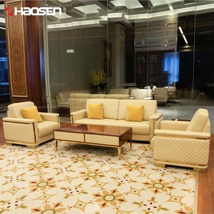 Luxus <span class=keywords><strong>Boss</strong></span> Zimmer Echtes Leders ofa Schnitt büro Home Einsitzer Drei sitzer <span class=keywords><strong>Sofa</strong></span> - Product Image 2