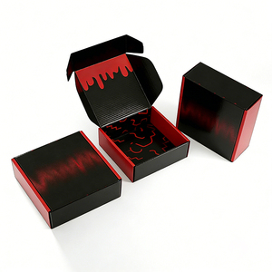 Boîtes d'emballage en carton ondulé noires haut de gamme, robustes et tendance pour produits électroniques grand public, avec pelliculage mat et gaufrage UV, idéales pour la vente au détail - Product Image 1