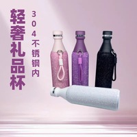 Nouvel Arrivage Transfrontalier – Bouteille Thermos Portable en Acier Inoxydable 304 à Petite Ouverture, Ornée de Diamants, Anti-chute