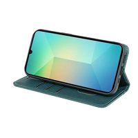 Casing Dompet Kulit PU Magnetik Lipat untuk Samsung A26 25 24 A23 22 A18 17 16 A15 14 13 A07 dengan Tempat Kartu dan Penyangga