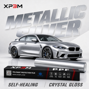 Film de protection de voiture XP3M en TPU brillant couleur argent OEM, 7,5 mil, auto-réparant, anti-rayures, anti-jaunissement - Product Image 1