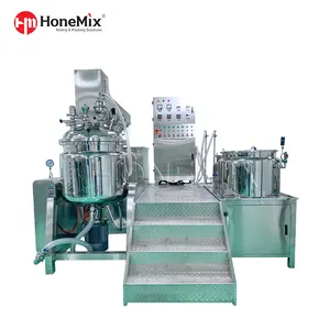 Mesin pembuat krim kosmetik desain baru Mixer penerima kelembaban vakum untuk Losion salep dengan tangki air dan minyak