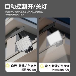 Lampe murale solaire LED COB 2,5W avec détecteur de mouvement, éclairage extérieur pour jardin, patio, clôture - Product Image 6