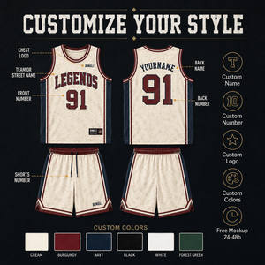 Maillot de basketball personnalisé style athlétique rétro en maille respirante avec logo <span class=keywords><strong>Legends</strong></span> 91, style sport américain classique - Product Image 3