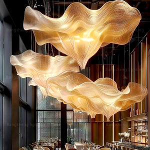 โคมไฟระย้าทรงคลื่นหรูหราขนาดใหญ่สำหรับตกแต่งภายในโรงแรม ร้านอาหาร และพื้นที่เชิงพาณิชย์ - Product Image 4