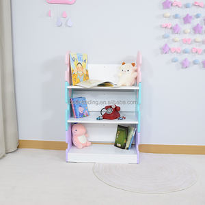 ชั้นวางหนังสือเด็ก 3 ชั้น รูปทรงตัวต่อหลากสีสัน ชั้นเก็บของเล่นเด็ก ชั้นวางโชว์ - Product Image 1