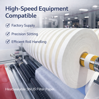 Rollo de Papel Filtro Termosellable HM-01 de Tela No Tejida para Empaque de Bolsas de Nicotina, Fabricante Experimentado, Sellado Estable