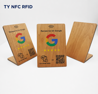 Carte NFC en bois étanche avec logo personnalisé, étiquette de retour d'information sans contact pour hôtel, restaurant, commerce de détail