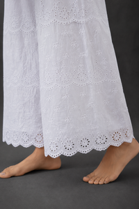 Women Embroidered Wide Leg Pants Set Sleeveless Lace <b>Overlay</b> Two Piece women set Vacation Wear - Product Image 3
