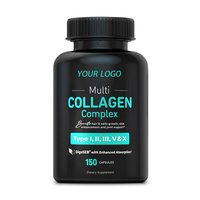 Capsule de peptides de collagène OEM de marque privée pour les cheveux, la peau et les ongles Complément alimentaire sain avec kératine, biotine et multivitamines