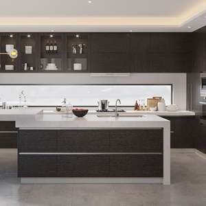 Armoires de cuisine modernes haut de gamme en bois massif avec des designs personnalisés et un service de conception gratuit pour toute la maison - Product Image 1