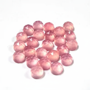 5mm Natural <b>Pink</b> Chalcedony Rose Cut Round Cabochon Ready To Purchase Loose <b>Healing</b> Gemstones For Jewelry Making Gems Supplier - Product Image 1