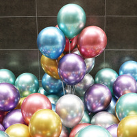 12 "2.8g Métallique Chrome Épaissi Nacré Doré Rond Anniversaire Fête De Mariage Décoration Fournitures Ballon En Latex