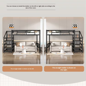 Hiện đại King-size dành cho người lớn Loft giường đầy đủ kim loại ký túc xá giường thiết kế cho các trường học sử dụng - Product Image 2