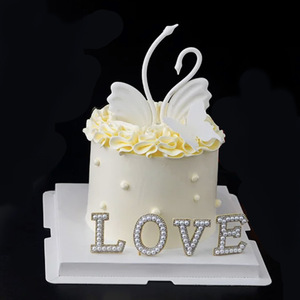 Wholosell Swan Cake Décoration Saint Valentin Couple <span class=keywords><strong>Anniversaire</strong></span> Habiller Gâteau Toppers Décoration Gâteau - Product Image 5