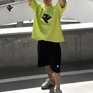 Camiseta Oversize para Hombre, Blanca, con Hombros Caídos, Estilo Holgado, Logotipo Bordado, Casual, Ajuste Holgado, Streetwear, Manga Corta, para Verano - Product Image 4