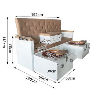 Sillón de Pedicura con Baño de Pies de Vidrio Estilo Europeo, Bomba de Drenaje, Compartimentos de Almacenamiento, Lámpara LED de 7 Colores para Salón de Uñas y Spa - Product Image 6