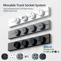 XIMLON Riel de Enchufes Móvil de Cobre para Pared, Enchufe Eléctrico Empotrable de Escritorio con USB Tipo-C