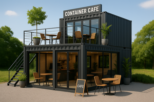 Contenitore di spedizione a due piani bar a due piani con posti a sedere sul balcone - Product Image 3