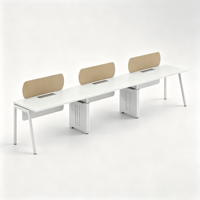 Muebles de Oficina Modulares, Estación de Trabajo para 3 Personas, Escritorio Combinado, Mesa Moderna y Minimalista para Centro de Llamadas