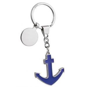 Llavero Personalizado con Ancla Azul y Moneda, Material Metálico, para Empresas, con Logotipo Personalizado - Product Image 1