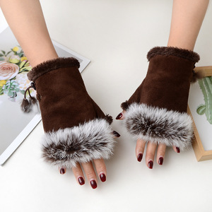 Guantes sin Dedos de Alta Calidad para Mujer, Lindos, de Felpa, Acrílico/Algodón, Cálidos para el Invierno, Uso Diario, Fiestas, Esquí y Deportes - Product Image 4