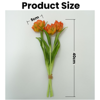 Bouquet de tulipes artificielles en caoutchouc souple au toucher réel, rose champagne, pour la décoration de la maison et de mariage - Vente chaude