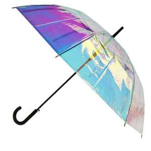 <span class=keywords><strong>Parapluie</strong></span> droit moderne semi-automatique spécial Ocean Fine, <span class=keywords><strong>transparent</strong></span>, changeant de couleur, irisé, holographique, en plastique POE - Product Image 4