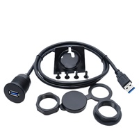 Câble USB 3.0 pour montage sur tableau de bord de voiture, 1M, mâle vers femelle, 3A 5A, charge rapide, étanche, pour camion, bateau, moto, encastrable