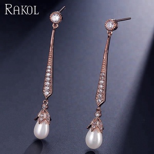 Pendientes Colgantes de Plata con Circonita en Forma de Gota RAKOL EP527 para Mujer - Product Image 5