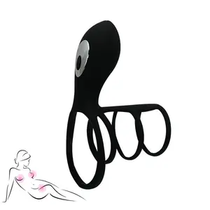 9-frequency vibration penis ring couple vibrator adult sex toy men's erection couple silicone penis ring penis ring