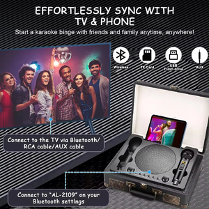 Không dây cho <span class=keywords><strong>Bluetooth</strong></span> Karaoke Microphone loa cho rạp hát tại nhà bên tweeter loại pin máy tính tương thích cho màu xanh - Product Image 3