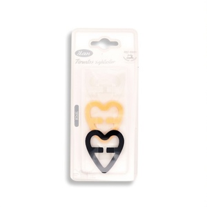 Clip per Spalline Reggiseno Ilan 50mm, 3 Pezzi, Forma a Cuore, Trasparenti e Nere - Product Image 2
