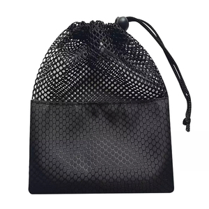 Sac de rangement en filet à petites mailles, sac à cordon de serrage en promotion, sac à linge en filet promotionnel avec logo personnalisé - Product Image 3