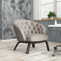 Fauteuil de salon moderne en cuir marron chaise Chesterfield de salon durable pour les loisirs