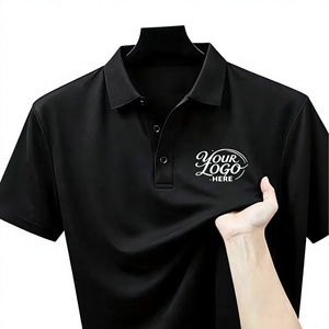 Men's White Short Sleeve for Shirt Polyester/Cotton Jersey Fabric Breathable Casual Design Front Logo Print Regular Fit 180g - Product Image 3